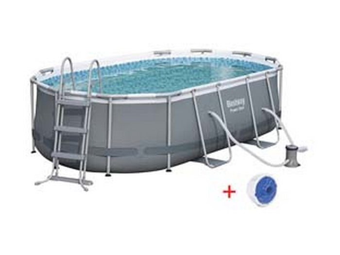 piscina power steel ovale con telaio portante cm.427x250x100h. - cm.427x250x100h. - capacit? lt.7250 - art.56620 cod:ferx.fer404396