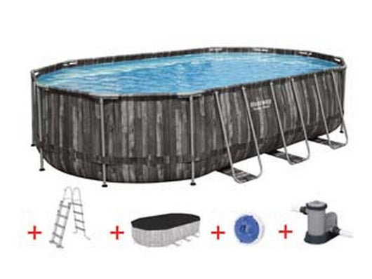 piscina power steel set ovale con telaio portante cm.610x366x122h. -cm.610x366x122h - capacit? lt.20241 - (art.5611r) cod:ferx.fer404402