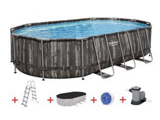 piscina power steel set ovale con telaio portante cm.732x366x122h. -cm.732x366x122h - capacit? lt.24495 - (art.5611t) cod:ferx.fer404419