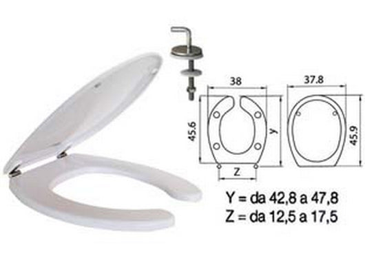 sedile wc in termoindurente per disabili "help" bianco cerniere inox  cod:ferx.fer410755