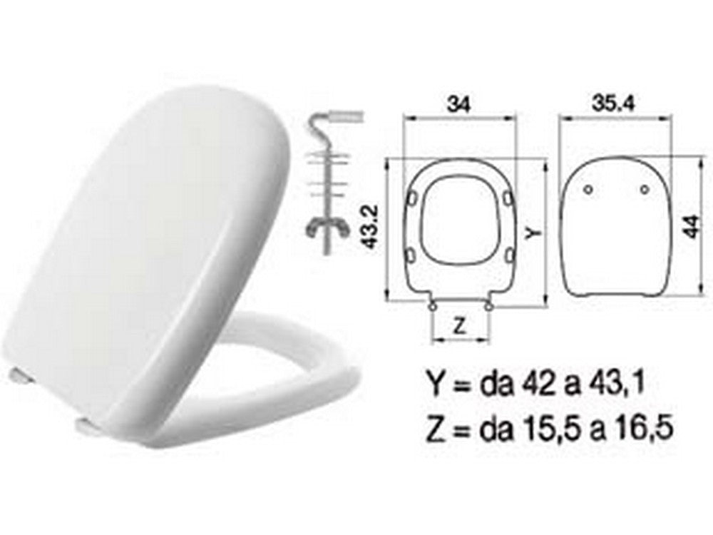 sedile wc in termoindurente "five" bianco cerniere inox h025s cod:ferx.fer410762