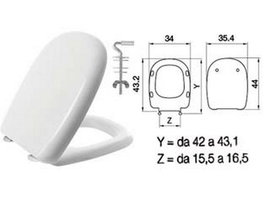 sedile wc in termoindurente "five" bianco cerniere inox h025s cod:ferx.fer410762