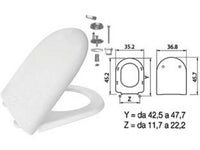 sedile wc in termoindurente "luna 2" bianco cerniere inox h050  cod:ferx.fer410786