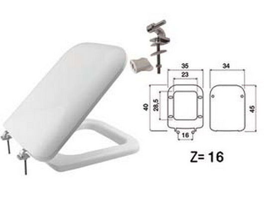 sedile wc in termoindurente "double" bianco cerniere in metallo cod:ferx.fer410793