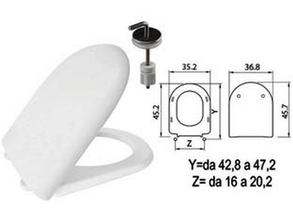 sedile wc in termoindurente "luna 2" bianco cerniere inox h057 cod:ferx.fer410816