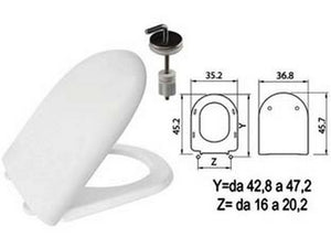 sedile wc in termoindurente "luna 2" bianco cerniere inox h057 cod:ferx.fer410816