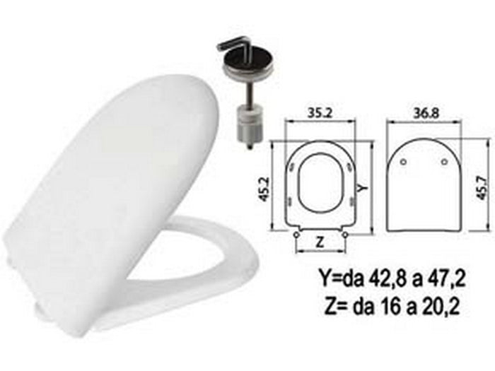 sedile wc in termoindurente "luna 2" bianco cerniere inox h057 cod:ferx.fer410816