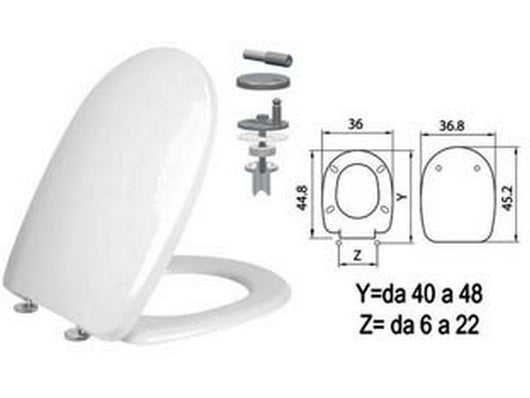 sedile wc in termoindurente "aqua" cerniere inox h341 cod:ferx.fer410823