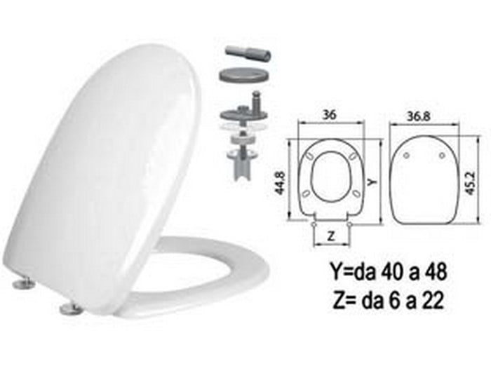 sedile wc in termoindurente "aqua" cerniere inox h341 cod:ferx.fer410823