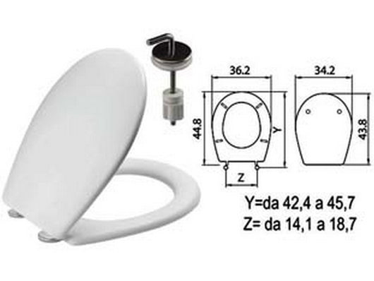 sedile wc in termoindurente "sebino" bianco cerniere inox h057 cod:ferx.fer410830