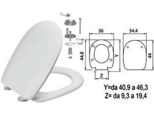 sedile wc in termoindurente "passepartout" bianco cerniere inox h050 cod:ferx.fer410847