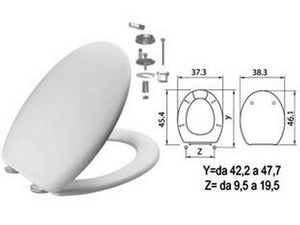 sedile wc in termoindurente "mambo" bianco cerniere inox h050 cod:ferx.fer410861