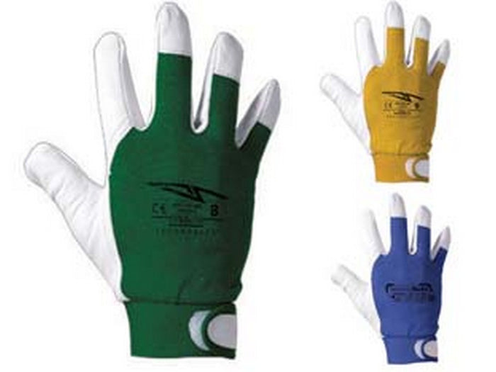 guanti da lavoro pelle fiore ovina dorso cotone - tg. 9 giallo cod:ferx.fer413206