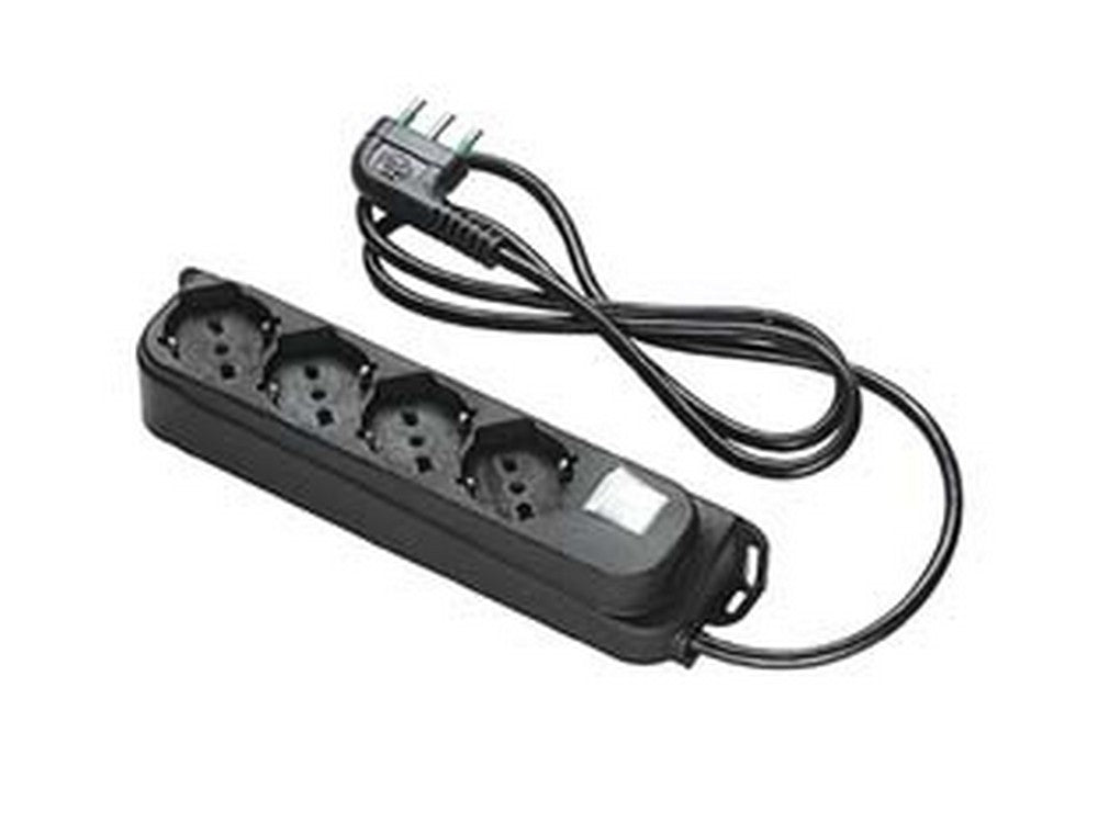 multipresa 4 posti bipasso + schuko interrutt. "linea retail" nera nera cod:ferx.fer413749