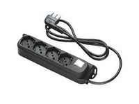 multipresa 4 posti bipasso + schuko interrutt. "linea retail" nera nera cod:ferx.fer413749