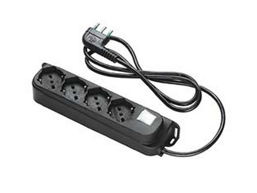 multipresa 4 posti bipasso + schuko interrutt. "linea retail" nera nera cod:ferx.fer413749