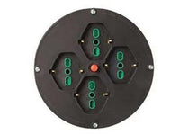 disco 4 prese 2 poli + terra 16a per avvolgicavo mm.145 bipasso schuko - nero 01906 cod:ferx.fer417563