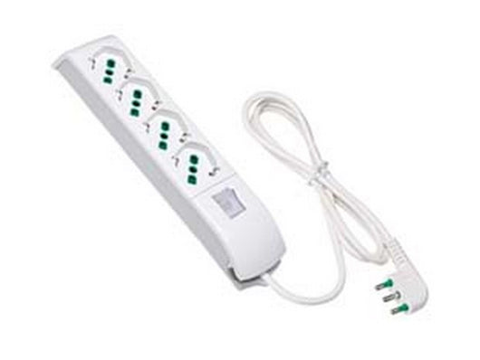 multipresa 4 posti bipasso + schuko 2 poli + terra 16a con interruttore - bianca 410100 cod:ferx.fer417655