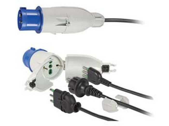 adattatore industriale spina 2 poli + terra 16a per presa schuko ip44 - 16a colore blu 73020 cod:ferx.fer417686