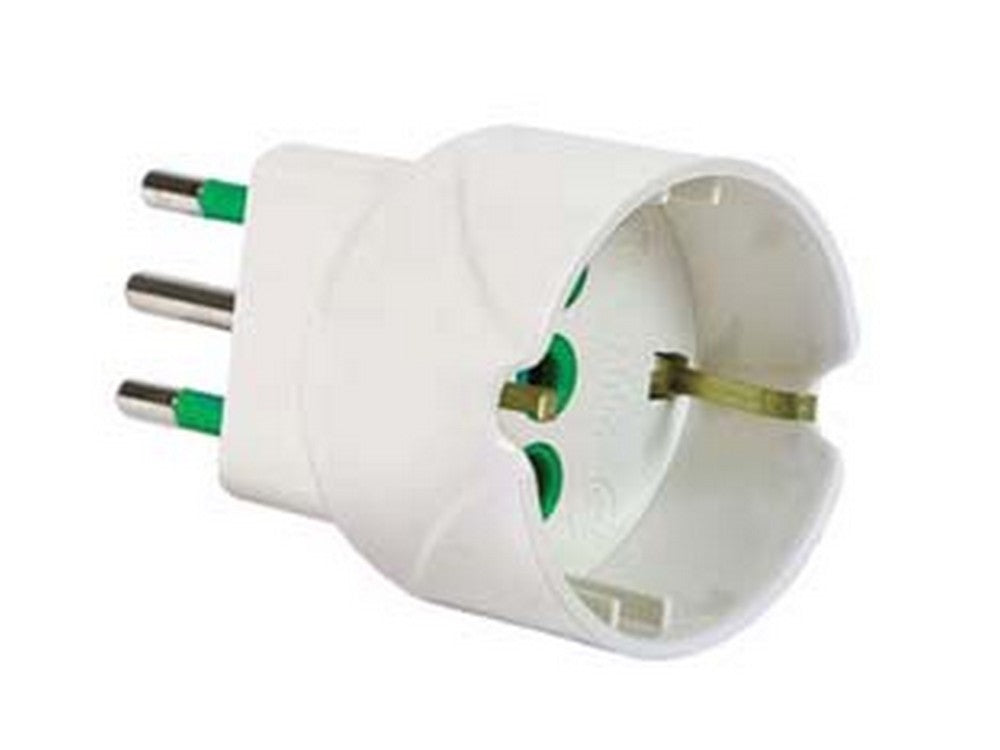 adattatore schuko 2 poli + terra 10a bianco "linea garanti" - bianco 82600- cod:ferx.fer419789