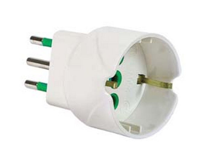 adattatore schuko 2 poli + terra 10a bianco "linea garanti" - bianco 82600- cod:ferx.fer419789