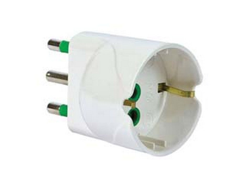 adattatore schuko 2 poli + terra 16a bianco "linea garanti" - bianco 82610- cod:ferx.fer419796