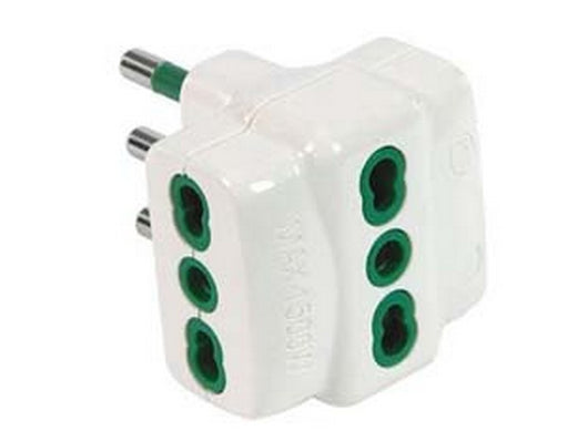 adattatore triplo bipasso 2 poli + terra 16a bianco "linea garanti" bianco cod:ferx.fer419819