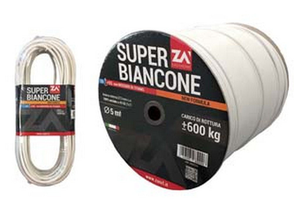 cavetto rivestito in pvc bianco in acciaio zincato - ø mm.5 in rotoli mt.50 cod:ferx.fer423922