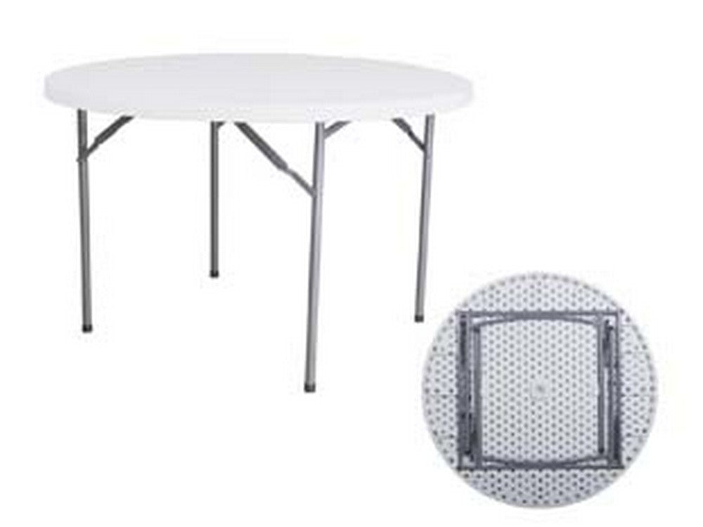 tavolo tondo pieghevole in hdpe - ? cm.122x74h. cod:ferx.fer428415