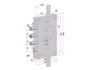 serratura triplice per porte blindate cilindro europeo revers.interno 37 265 - (2651scr0337cxx) cod:ferx.fer430203