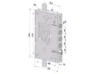 serratura triplice applicare per porte blindate nuda senza cuore interno 28 25 - dx (2501dcr0328) cod:ferx.fer430227