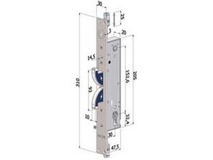 serratura triplice hooks in acc.inox profilo europeo per persiane 2143 - mm.30 (2143ai3030) cod:ferx.fer430364