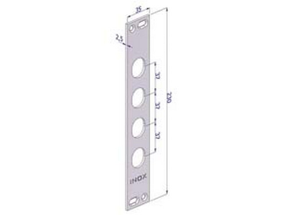 contropiastra per serrature porte blindate in acciaio inox interno 37 cp2500 - (cp2500xai37) cod:ferx.fer430494