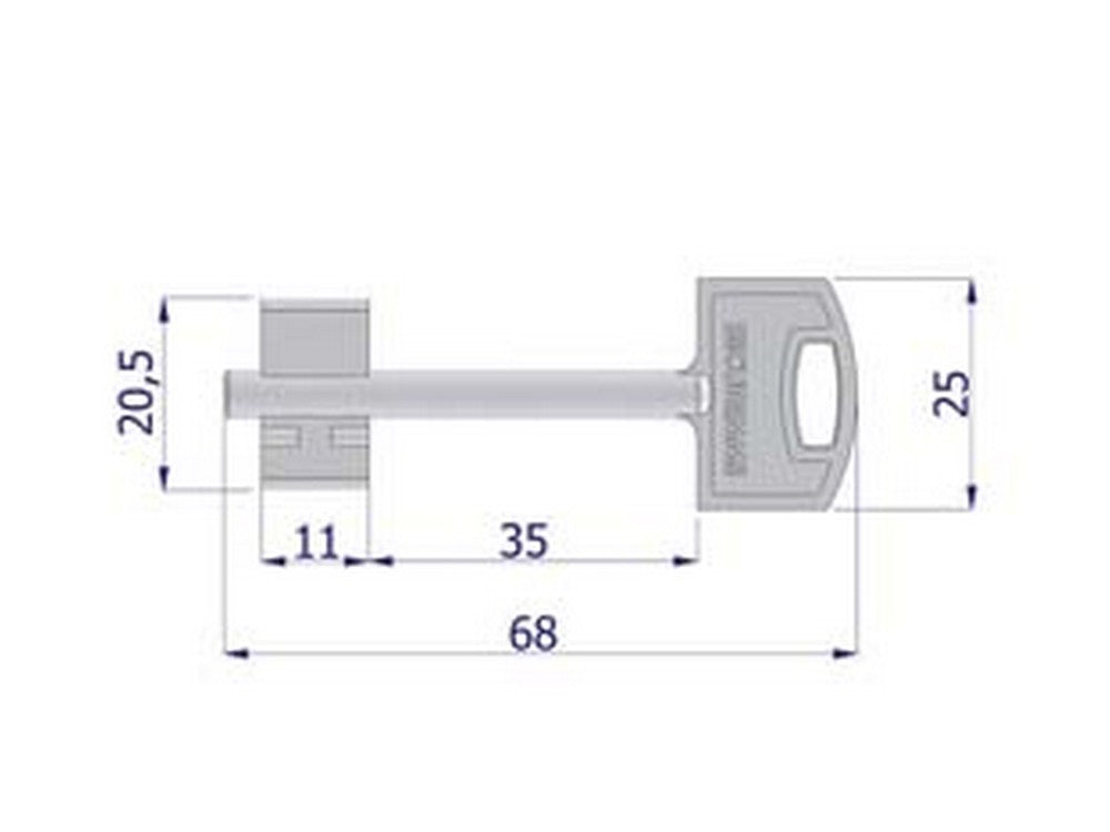 chiave doppia mappa nichelata - (0cvbxnisboz) cod:ferx.fer430647