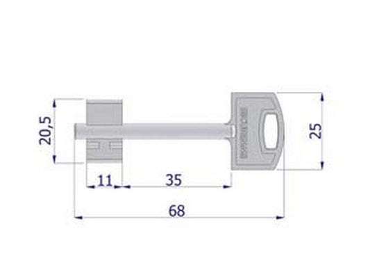 chiave doppia mappa nichelata - (0cvbxnisboz) cod:ferx.fer430647