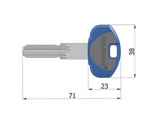 chiave grezza per cilindro evok1 - (0k11xnisboz) cod:ferx.fer430661