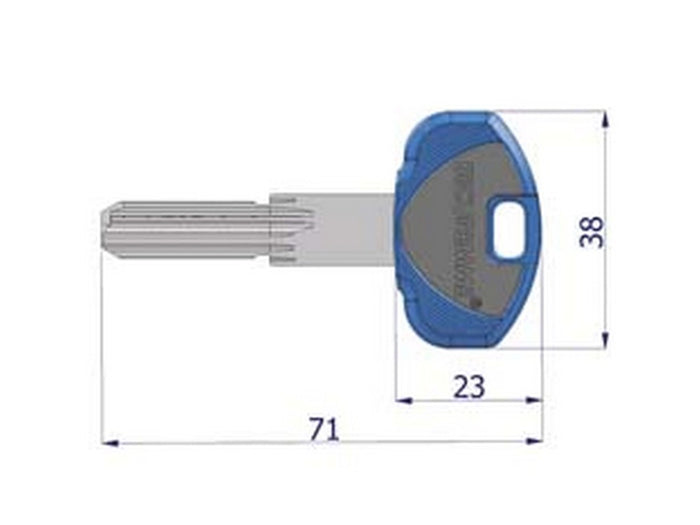 chiave grezza per cilindro evok1 - (0k11xnisboz) cod:ferx.fer430661