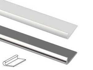 profilo unghietta in alluminio  - mm.18 mt.2 argento lucido cod:ferx.fer432436