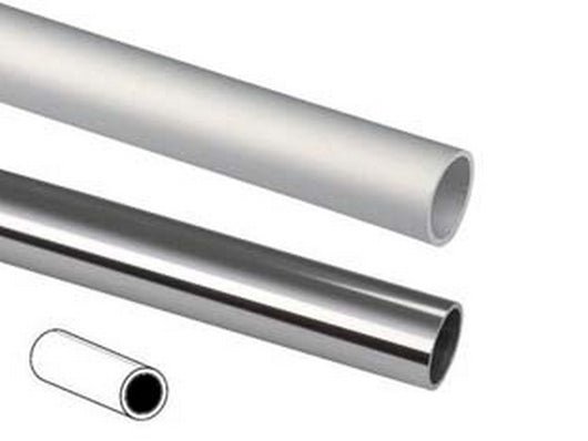 profilo tubo tondo in alluminio  - ø mm.18, mt.2 argento cod:ferx.fer383509