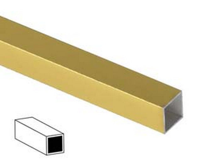 profilo tubo quadro mt.1 alluminio oro - mm.10x10 cod:ferx.fer432597