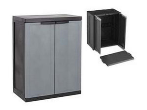 armadio basso a 2ante+1ripiano nero/grigio art.200bk - cm.65x37x85h. cod:ferx.fer433969