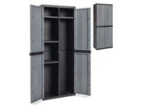 armadio portascope a 2 ante + 4 ripiani nero/grigio basalto art.201 - cm.65x37x165h. cod:ferx.fer433976