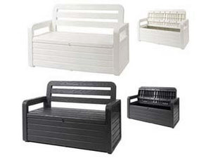 panchina foreverspring da esterno con baule art.599p - cm.132,5x58x89h., bianca cod:ferx.fer434119