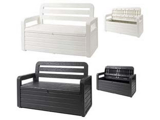 panchina foreverspring da esterno con baule art.599p - cm.132,5x58x89h., nero/antracite cod:ferx.fer434126
