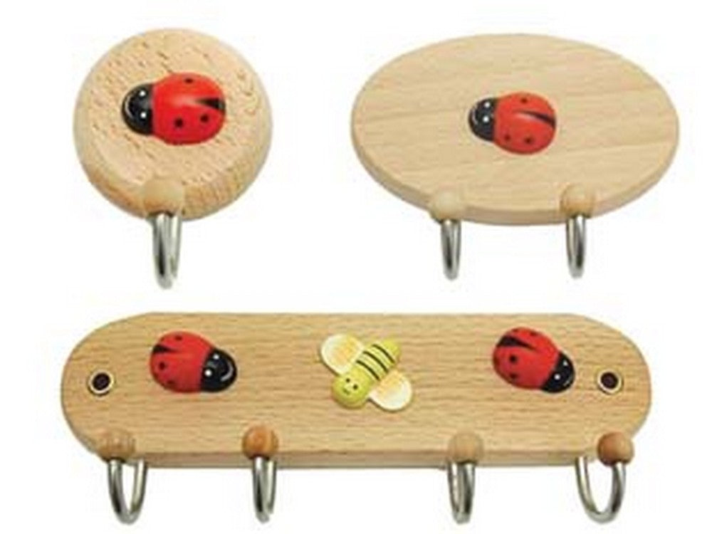 gancio coccinella legno - 1 posto cod:ferx.fer440349