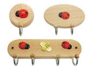 gancio coccinella legno - 1 posto cod:ferx.fer440349