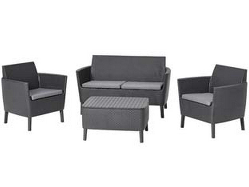 salottino 4 pezzi "salemo lounge" flat wicker graphite 4 posti cod:ferx.fer444705