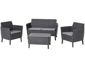 salottino 4 pezzi "salemo lounge" flat wicker graphite 4 posti cod:ferx.fer444705