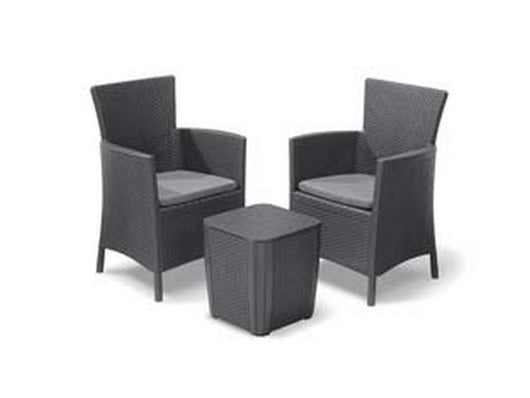 salottino 3 pezzi "iowa balcony" flat wicker graphite 2 posti cod:ferx.fer444729