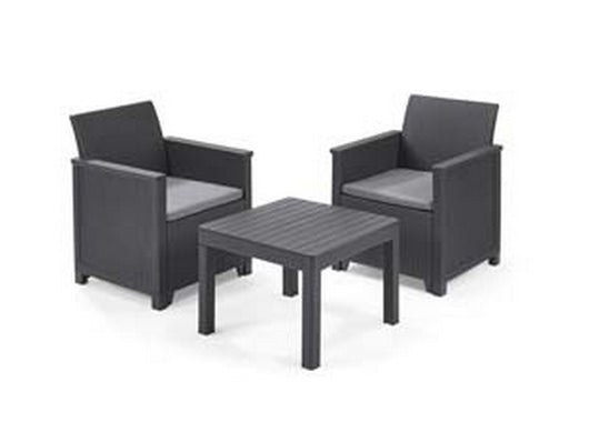 salottino 3 pezzi "emma balcony" flat wicker graphite 2 posti cod:ferx.fer444736